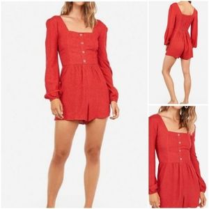 Express Dot Print Button Front Romper size XS new with tags